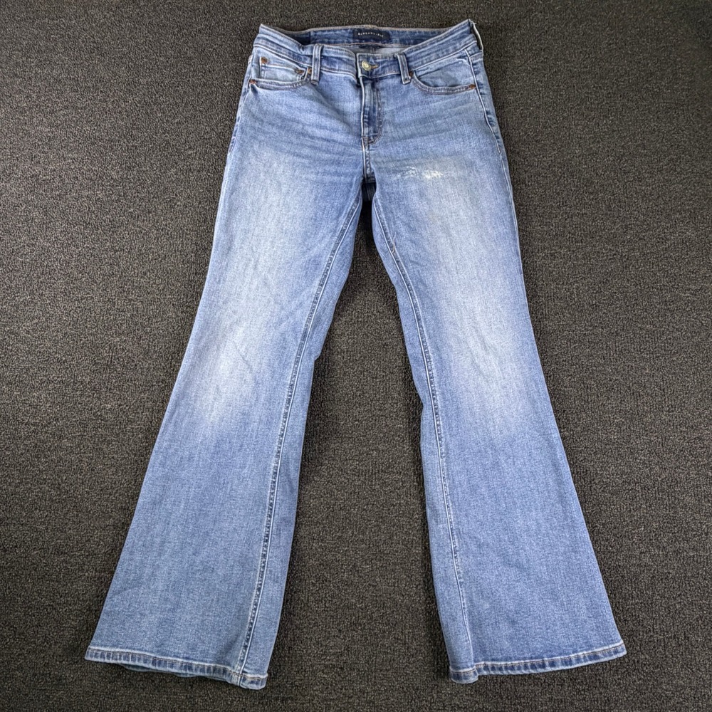Aeropostale Jeans Womens 6 (30x29) Short Mid Rise Flare Blue Stretch Denim EUC